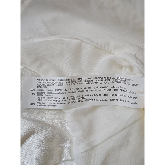 ZARA Satin Bodysuit Women's Size L White Adjustable Straps Snap Closure NWT - Picture 8 of 9